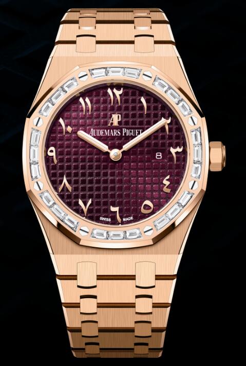 Review 67656OR.ZZ.1261OR.01 Audemars Piguet Royal Oak 67656 Quartz Pink Gold Baguette replica watch - Click Image to Close